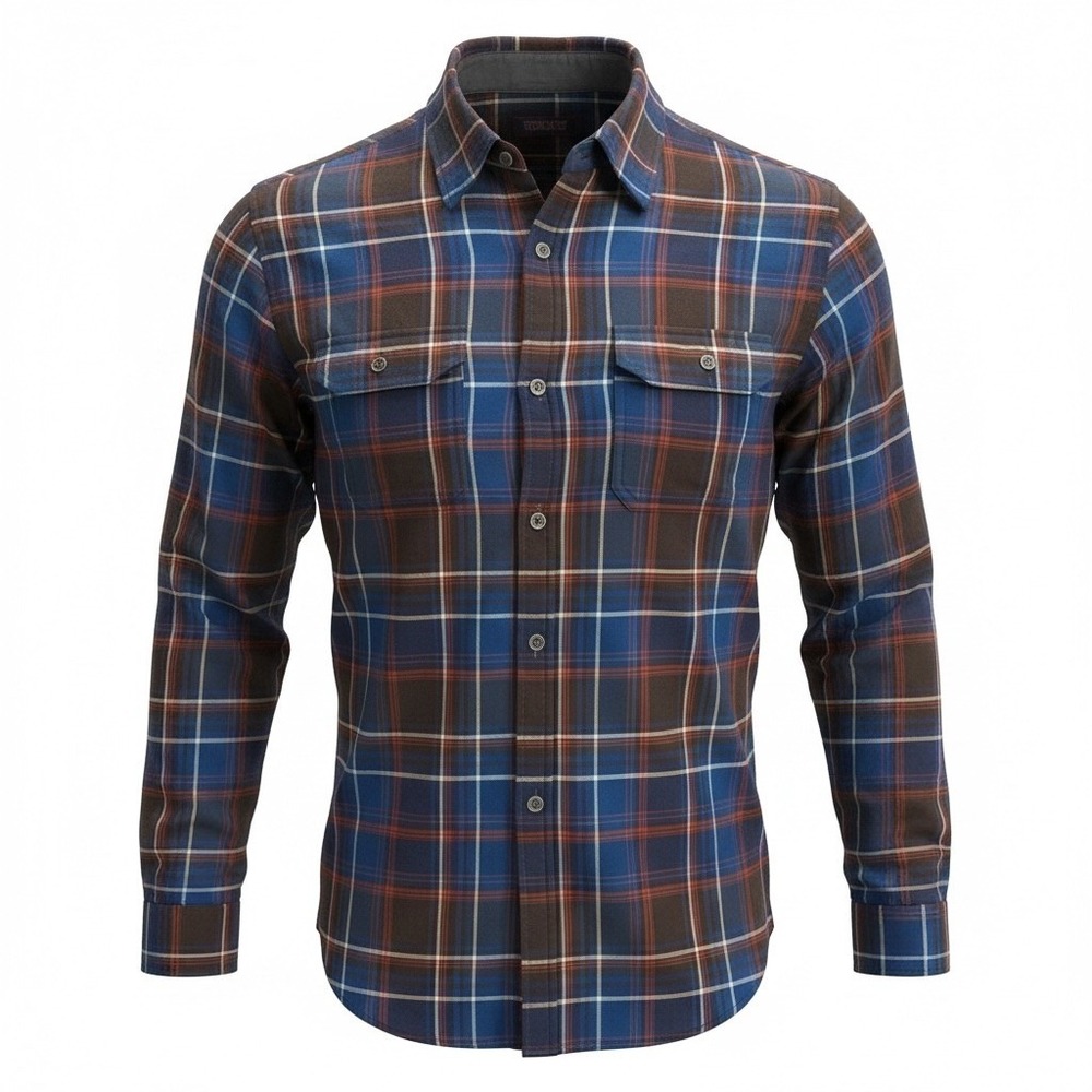 Swiss Tech Men Plaid Flannel Long Sleeve Button Up Shirt 2XL
